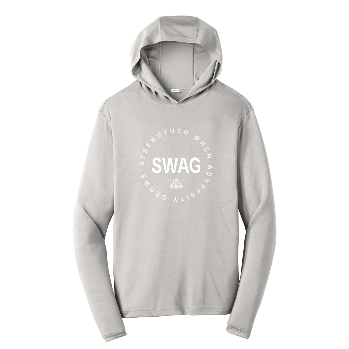 Swag Dri Fit Long Sleeve Hoodie - Silver/White