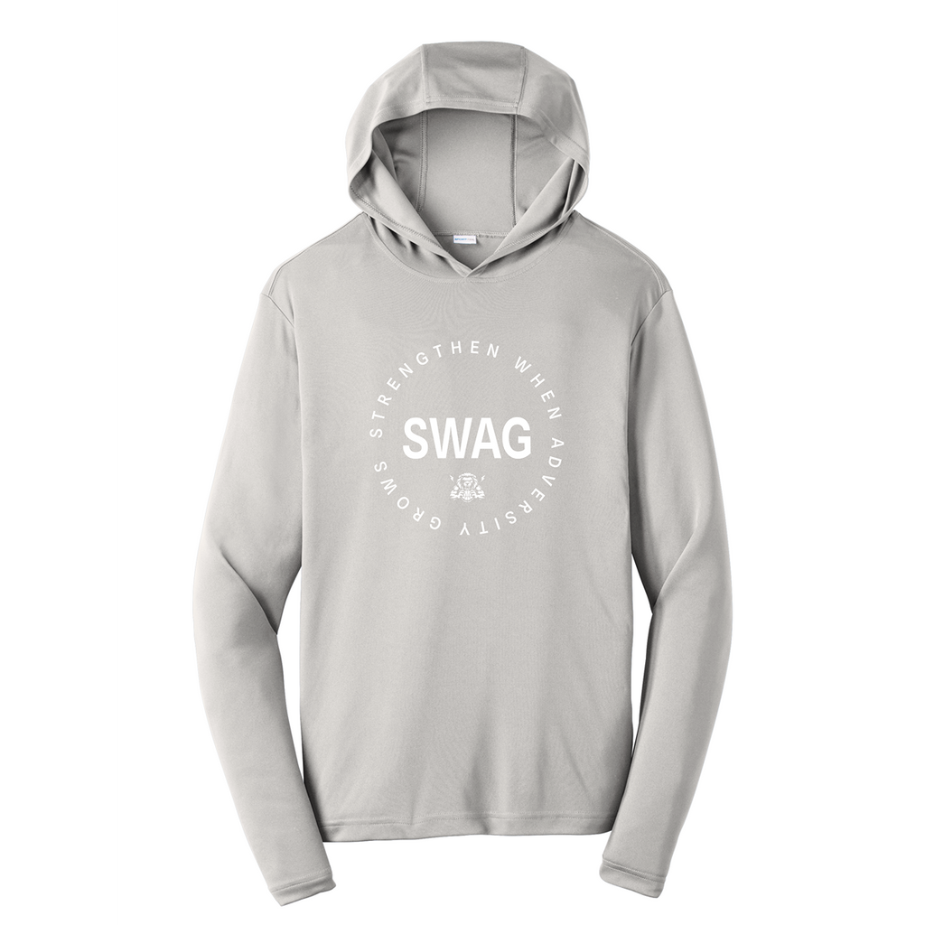 Swag Dri Fit Long Sleeve Hoodie - Silver/White