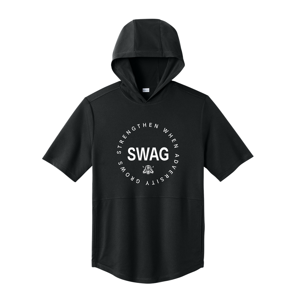 Swag Short Sleeve Hoodie - Black