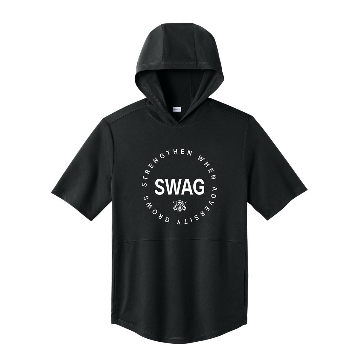 Swag Short Sleeve Hoodie - Black